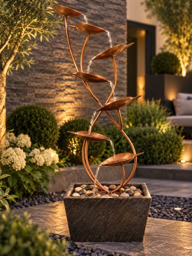 Cheshire Leaves Copper Water Feature