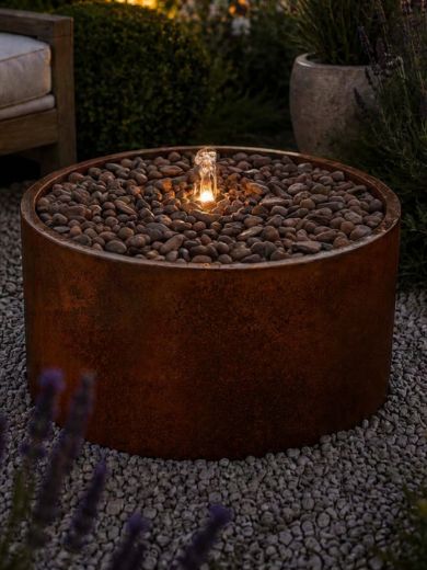 75cm Corten Steel Patio Water Fountain Kit