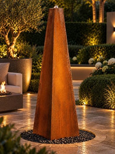 Tissino Corten Steel 1.5m Pyramid Water Feature