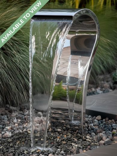 Crostolo Polished Steel Curved Water Feature
