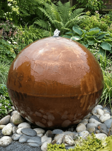 Aterno 80cm Corten Steel Sphere Water Feature