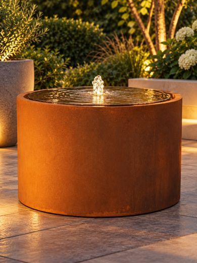 Caldera Corten Steel Water Table 37cm Column