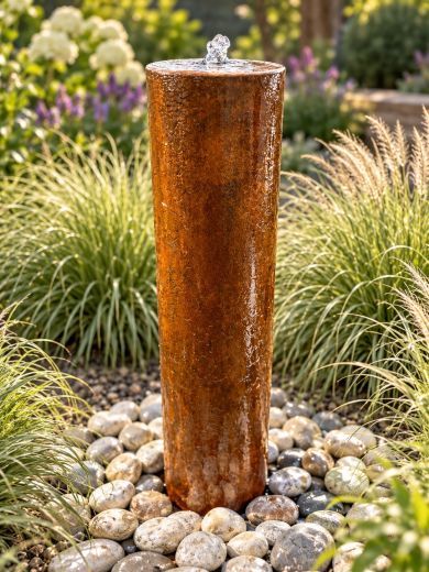Caldera Corten Steel 70cm Column Water Feature
