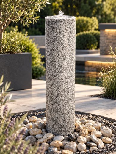 Caldera Grey Granite 70cm Column Water Feature