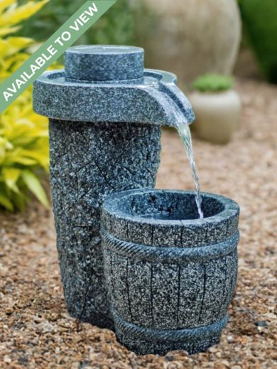 Solar Granite Millstone Water Feature
