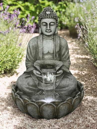Grey/Black Sitting Buddha