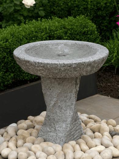 Rosara Grey Granite Bird Bath Water Feature
