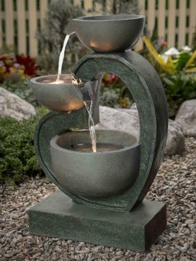 Heart Shaped Bowls Water Feature