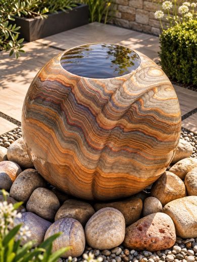 Lunari Solar Rainbow Sandstone 50cm Infinity Sphere Water Feature