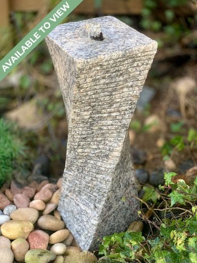 Malone Grey Granite 60cm Twist Water Feature