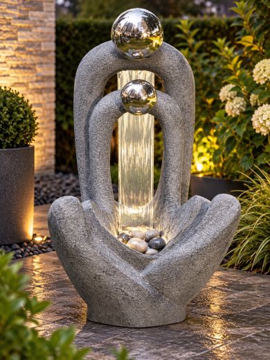 Meditating Couple Water Feature