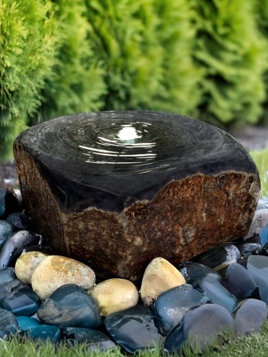 Miren Babbling Basalt Boulder Water Feature