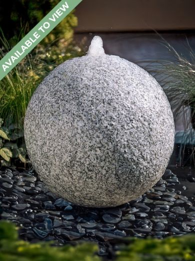 Monara Grey Granite 35cm Flamed Sphere Water Feature