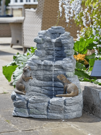 Solar Otter Falls Water Feature
