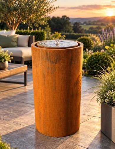 Caldera Corten Steel Water Table 60cm Column