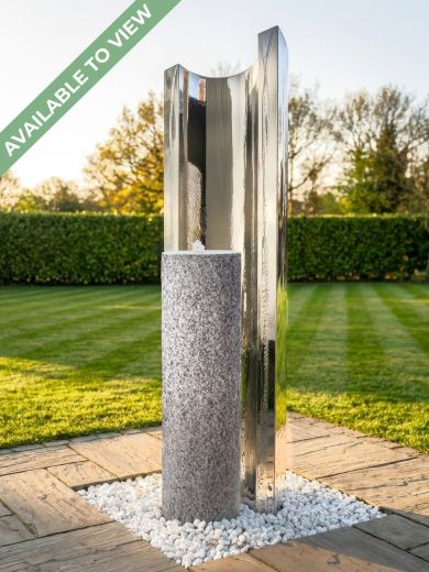 Serio Granito Steel C & Granite Column 1.2m Water Feature