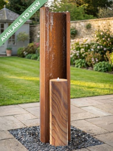 Serio Sandaro Corten C & Sandstone Column 1.5m Water Feature