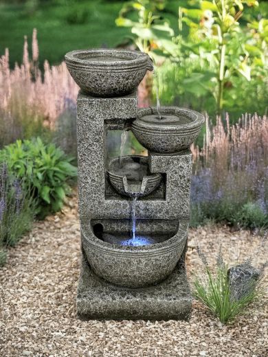 Solar Gracehill Four Bowl Water Feature