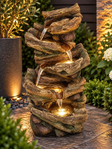Solar Woodland Falls Water Feature 