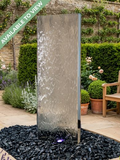 Staffora Polished Steel 1.2m Wall Water Feature