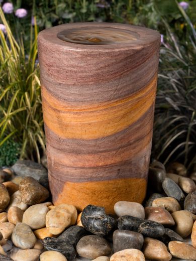 Rainbow Sandstone Infinity Column Water Feature