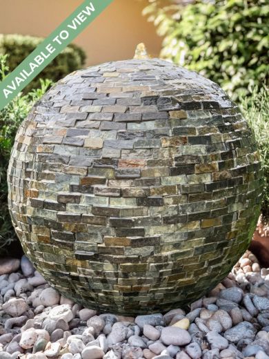 Monara Solar Slate 60cm Tiled Sphere Water Feature