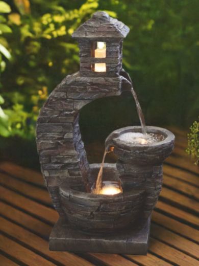 Stone Pouring Lantern Water Feature