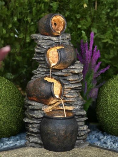 Four Pots on Rock Water Feature