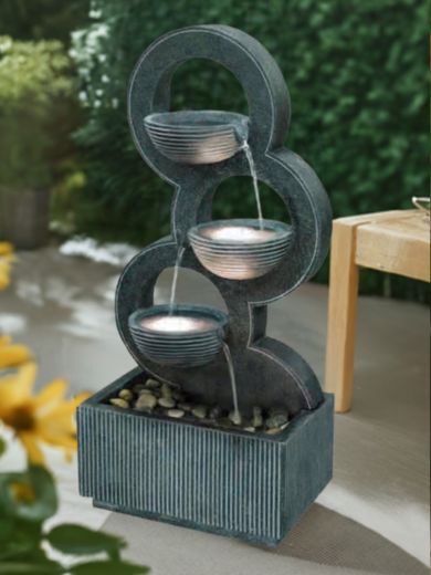 Stacked Circular Bowls Water Feature