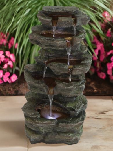 Solar Slate Falls Water Feature