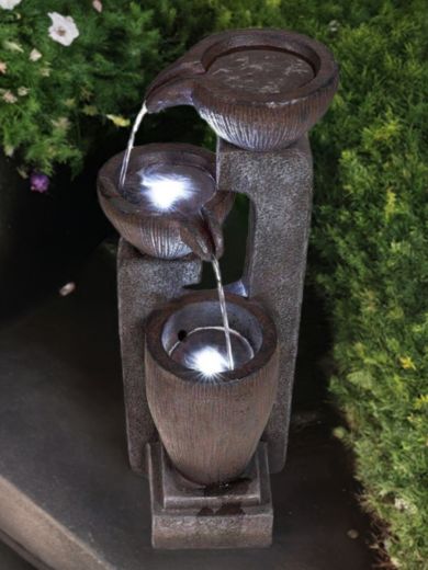 Solar Pouring Bowls Water Feature