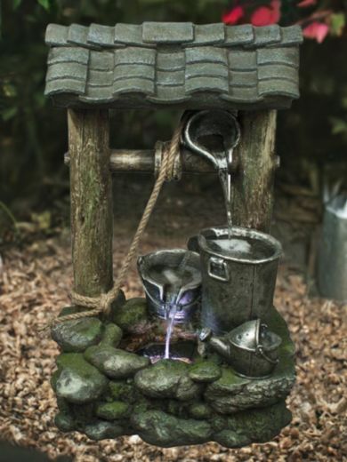 Three Bucket Wishing Well Water Feature