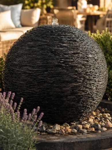 Monara Solar Slate 70cm Cascading Sphere Water Feature
