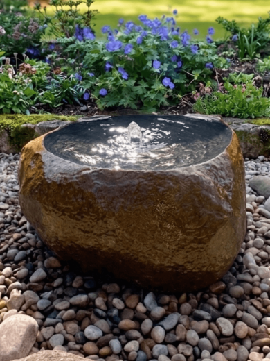 XL Babbling Natural Boulder Granite Water Feature