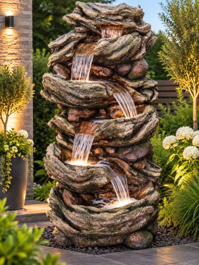 Extra Large Five Fall Woodland 206cm Water Feature 