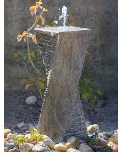 Malone Black Limestone 60cm Twist Water Feature