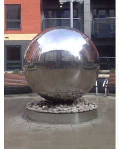 Aterno 400cm Polished Steel Sphere Water Feature