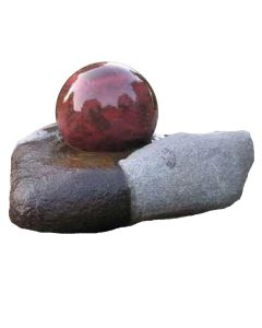 Rotating Granite Ball Water Feature on Natural Base