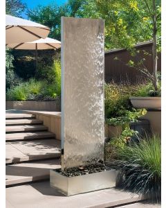 Staffora XL Polished Steel 2m Wall and Base Water Feature Kit