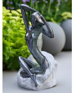 Lady on Blue Granite Rock Water Feature