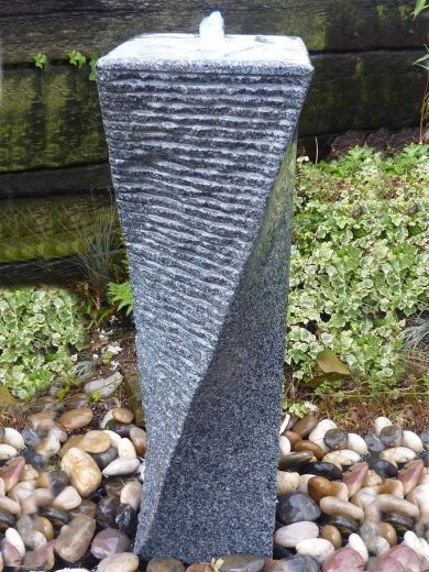 Cascading Twist Granite Garden Water Feature