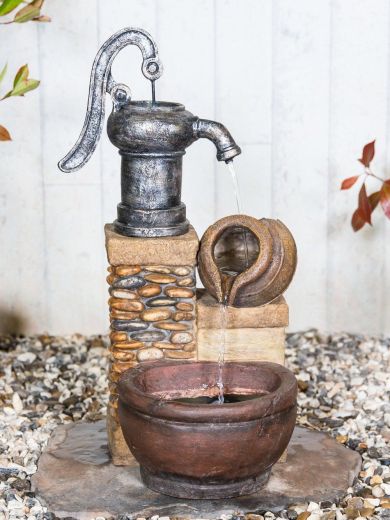 Kelkay Pebble Water Pump Water Feature with LED Lights