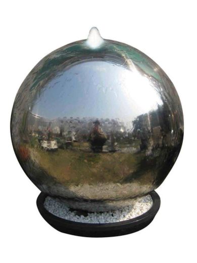 30cm Alger Steel Sphere Water Feature
