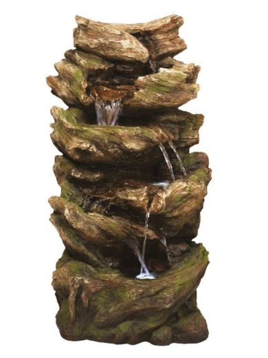 Multifall Woodland Water Feature with LED Lights by Aqua Creations