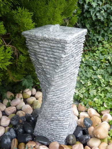 Malone Grey Granite 80cm Chiselled Twist Water Feature