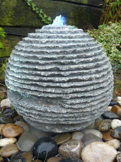 Grey Rustic 40cm  Marble Sphere 