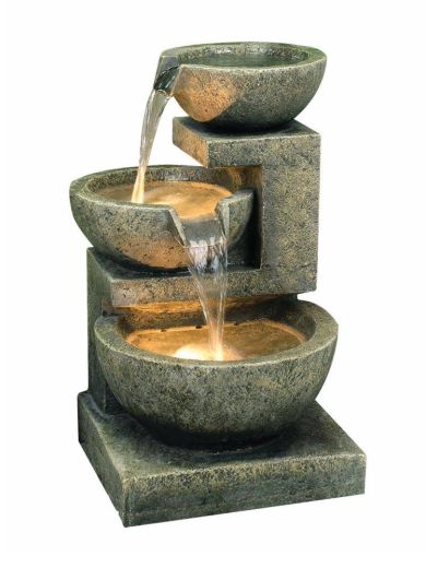 Medium Granite 3 Bowl Water Feature