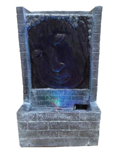 Grey Buddha Face with Brick Water Feature by Aqua Creations