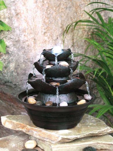 Three Tier Multi Fall Table Top Indoor Water Feature