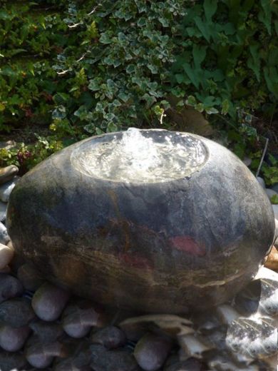 Polished Black Marble Fountain Water Feature